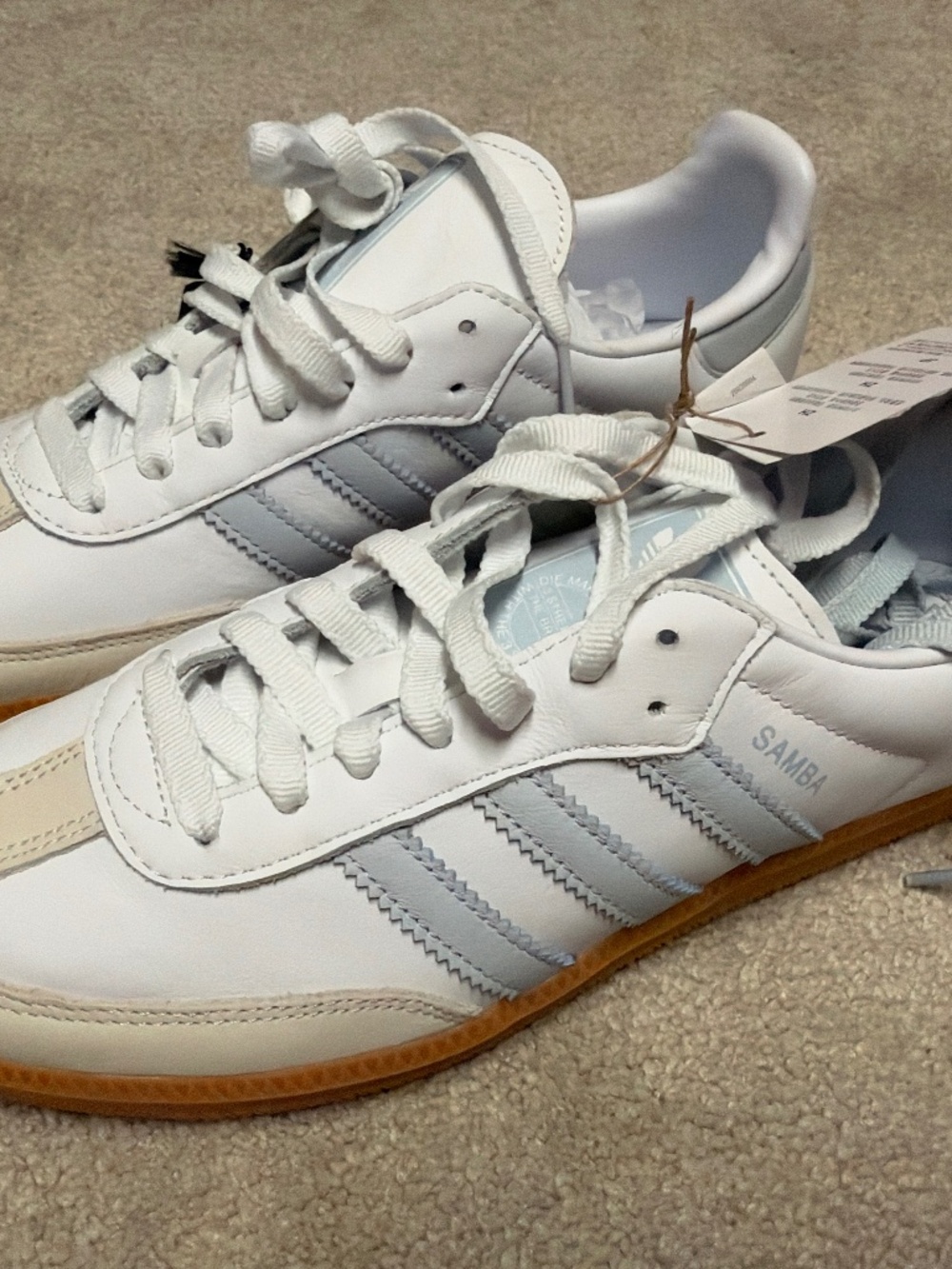 New Adidas Samba light blue/white